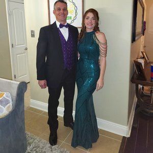 Halter Sequin Tassle Mermaid Evening Gown